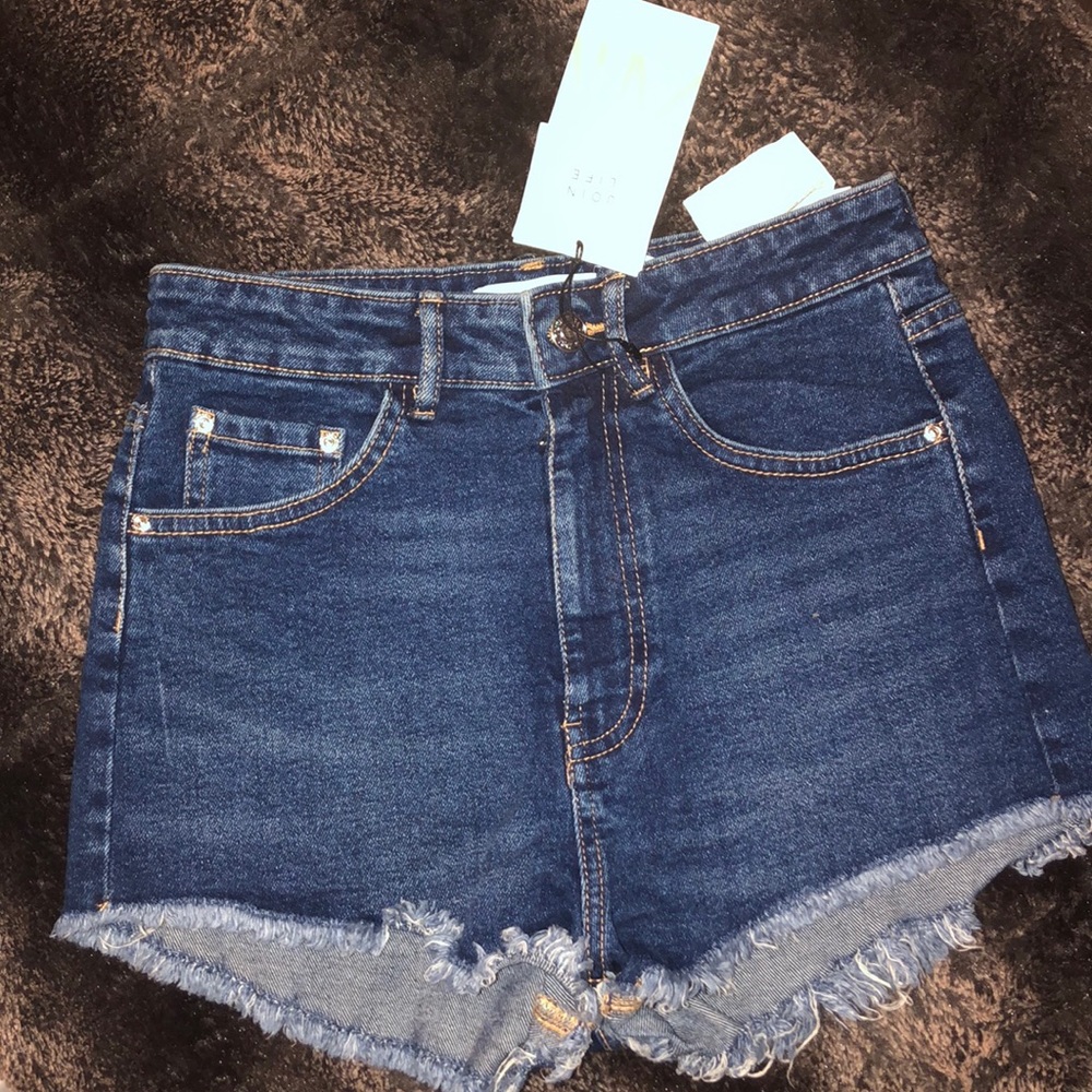 Hi Rise Denim Shorts